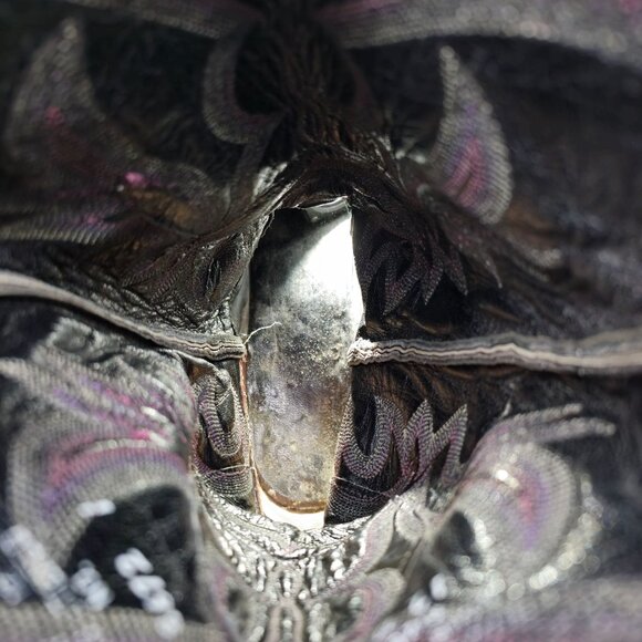 Mens 12D Burgundy Vintage Exotic Lizard Justin Cowboy Boots Lizard Western CBC - Picture 14 of 15